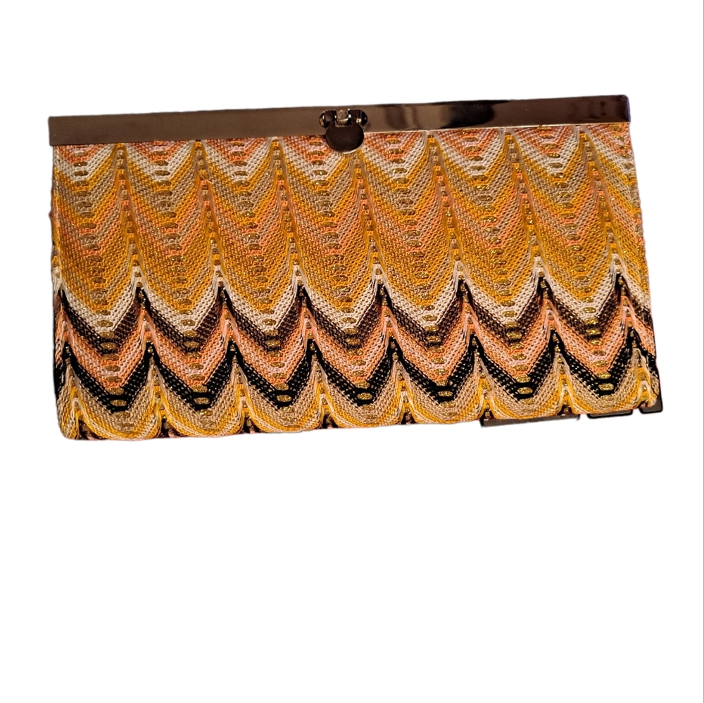 Multicolored Fabric Covered Clutch